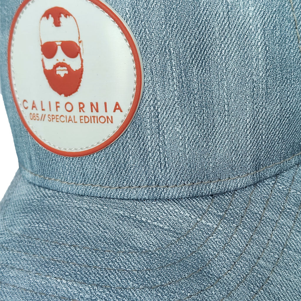 gorra camionera gris con malla beige