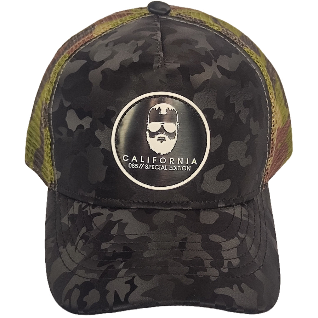 gorra negra malla camuflada