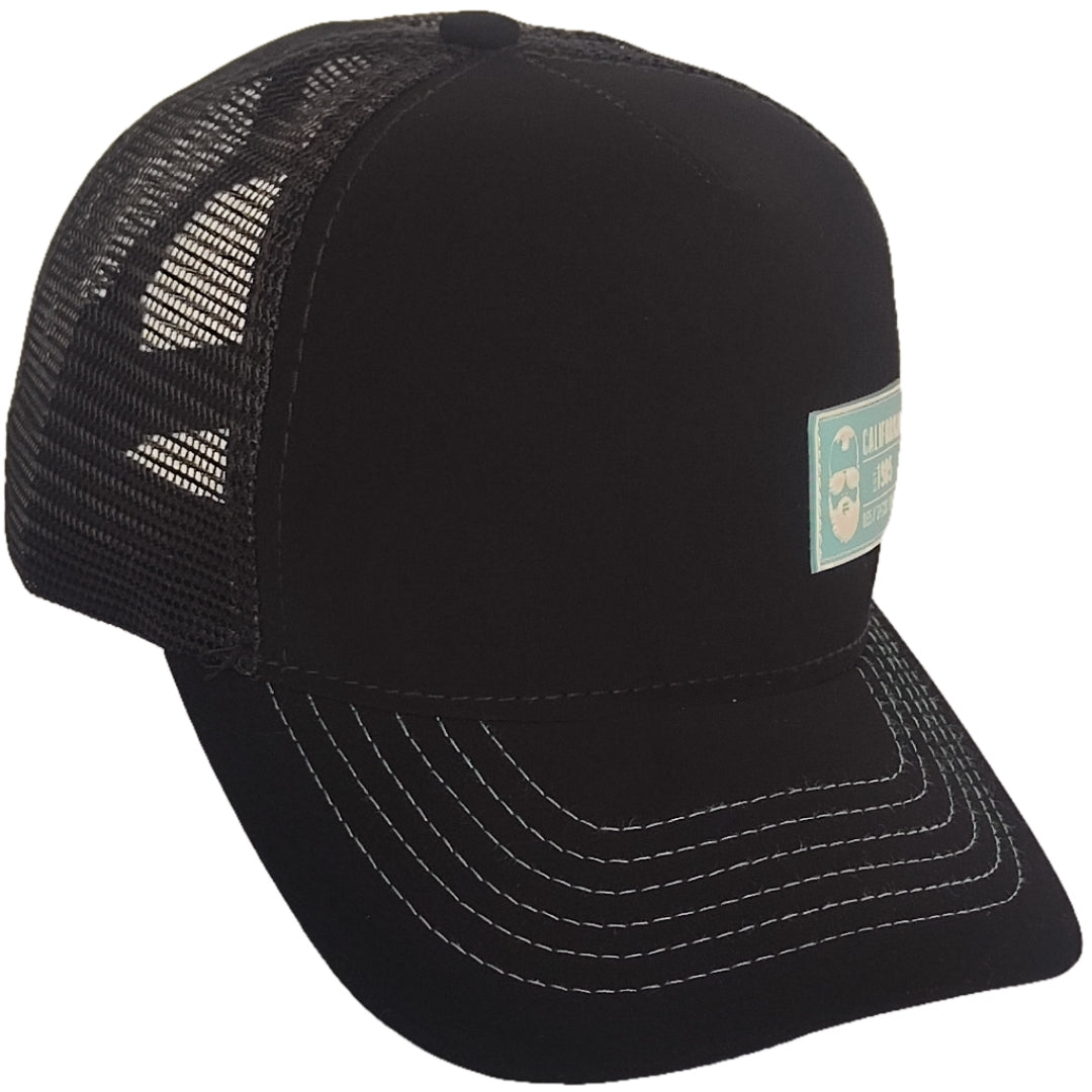 gorra negra california caps con malla negra