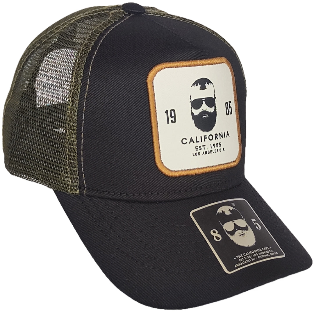 gorra original california negra de malla verde