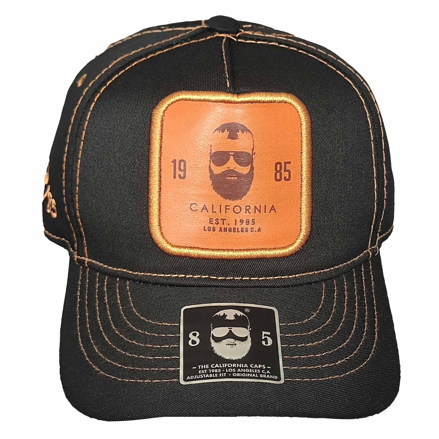 gorra california caps clasica negra con dorado