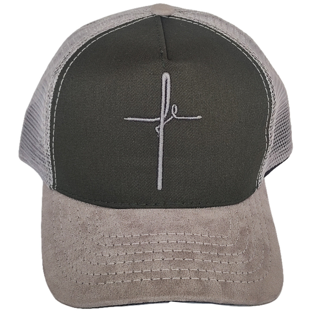 gorra camionera verde militar fe frontal