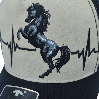 gorra negra con caballo bordado california