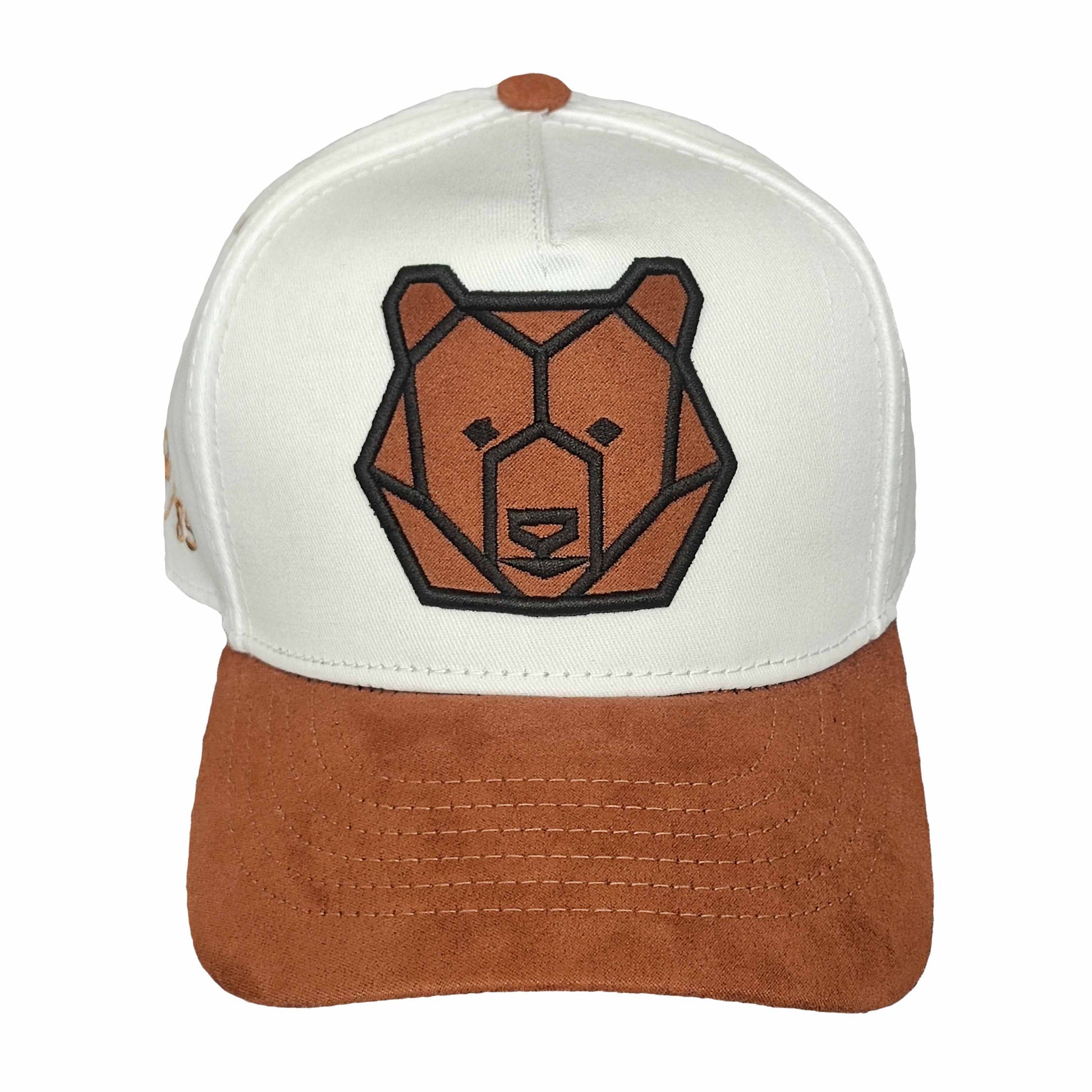 gorra para hombre con bordados y visera en cuero cafe