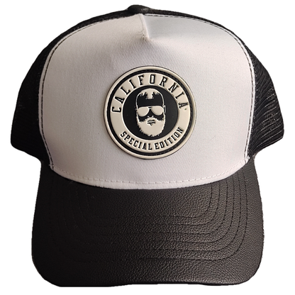 gorra california caps clasica blanca con negro