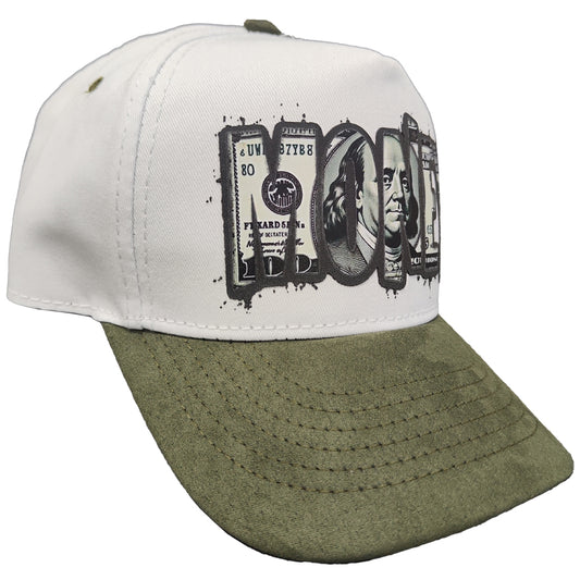 gorra blanca para hombre con la palabra money