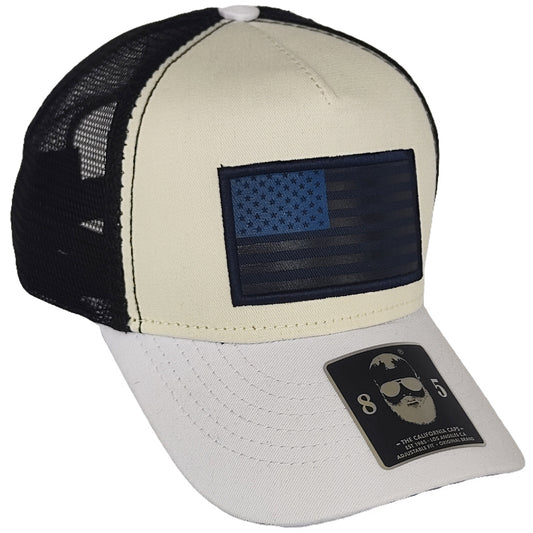 GORRA CALIFORNIA CAPS USA FLAG BLANCO HUESO