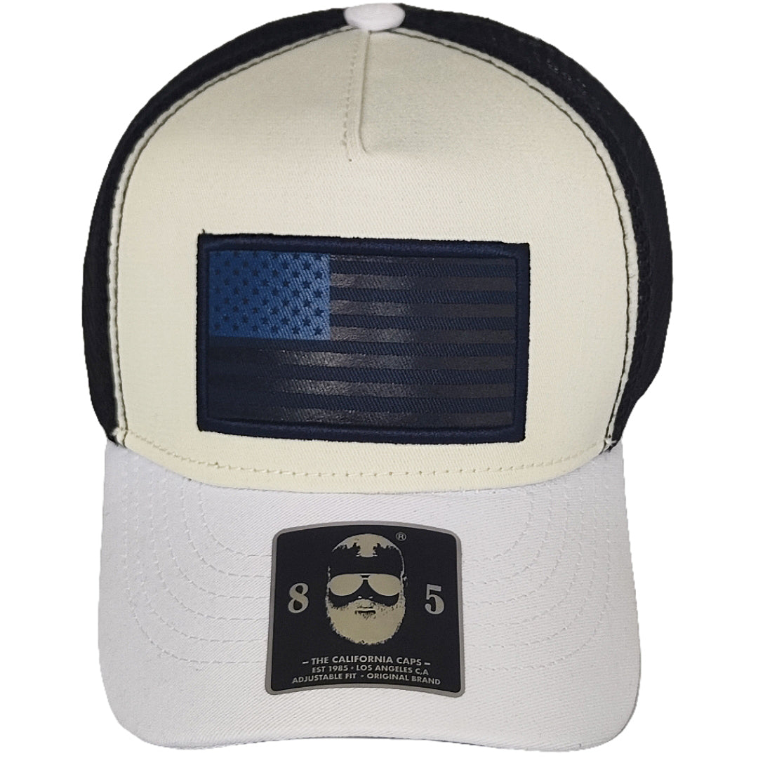 GORRA CALIFORNIA CAPS USA FLAG BLANCO HUESO