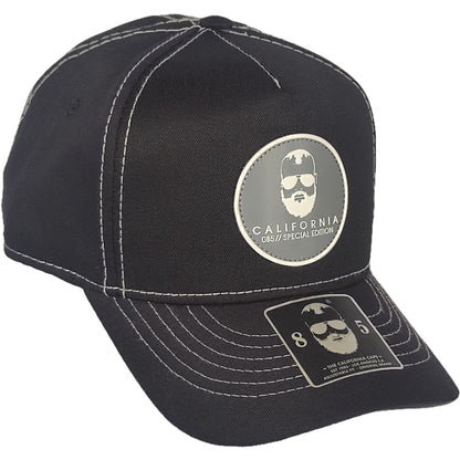 GORRA CALIFORNIA CAPS CLASICA NEGRA LOGO GRIS