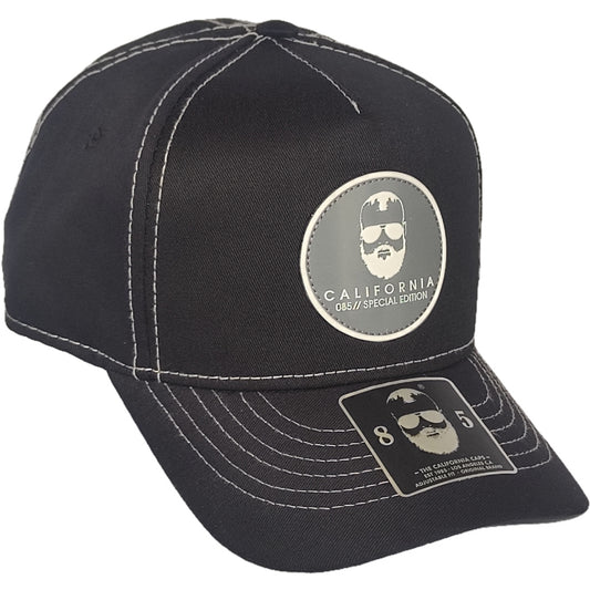 GORRA CALIFORNIA CAPS CLASICA NEGRA LOGO GRIS