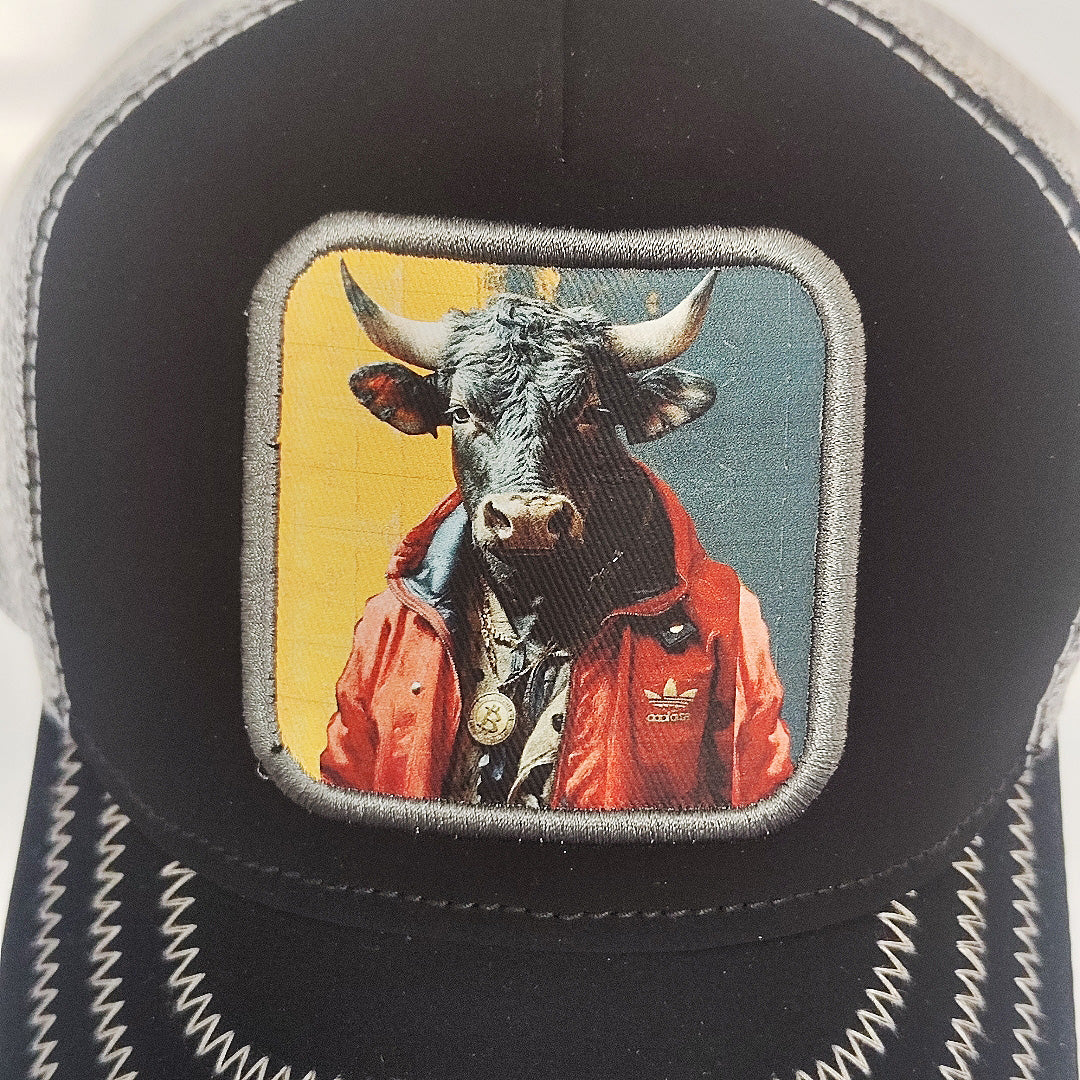 GORRA CALIFORNIA CAPS GANGSTER BULL NEGRA