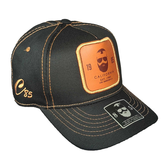 gorras negras california caps con parche dorado