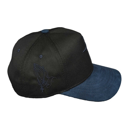 gorra negra fe con visera azul california caps