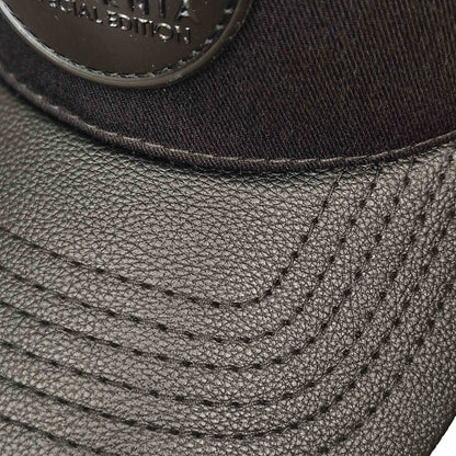 gorra clasica negra california caps con visera en cuero