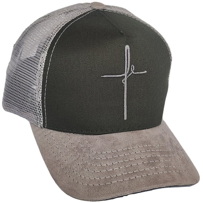 gorra original verde militar con malla gris