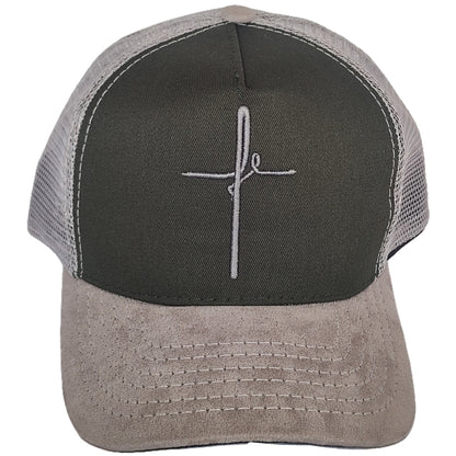 gorra camionera verde militar fe frontal